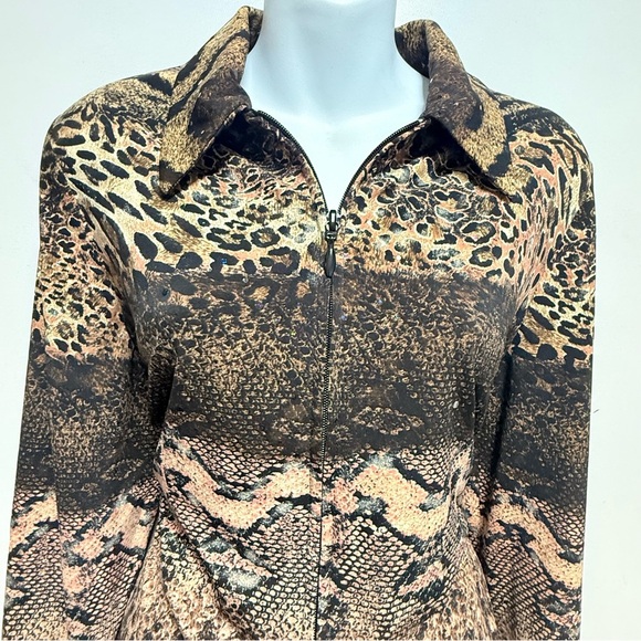 Joseph Ribkoff Polo Collar Jacket Brown Tan - Picture 4 of 8